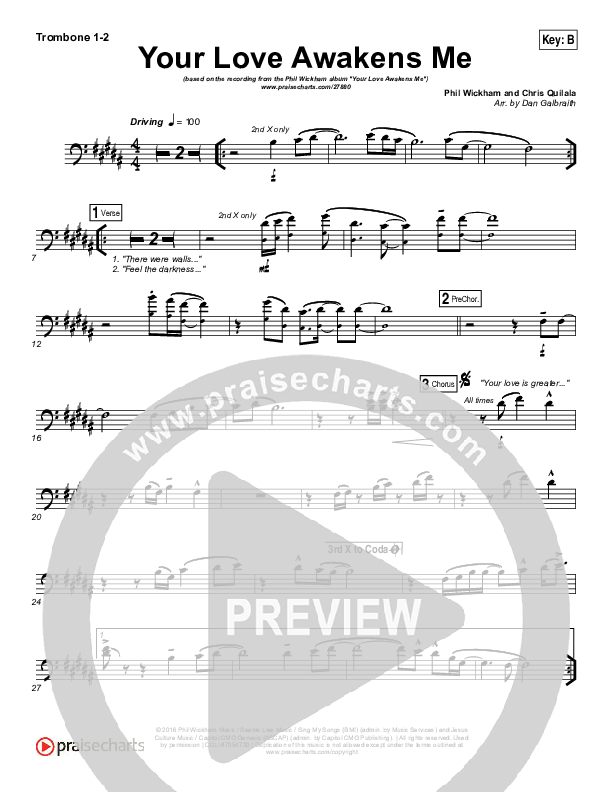 Your Love Awakens Me Trombone 1/2 (Phil Wickham)