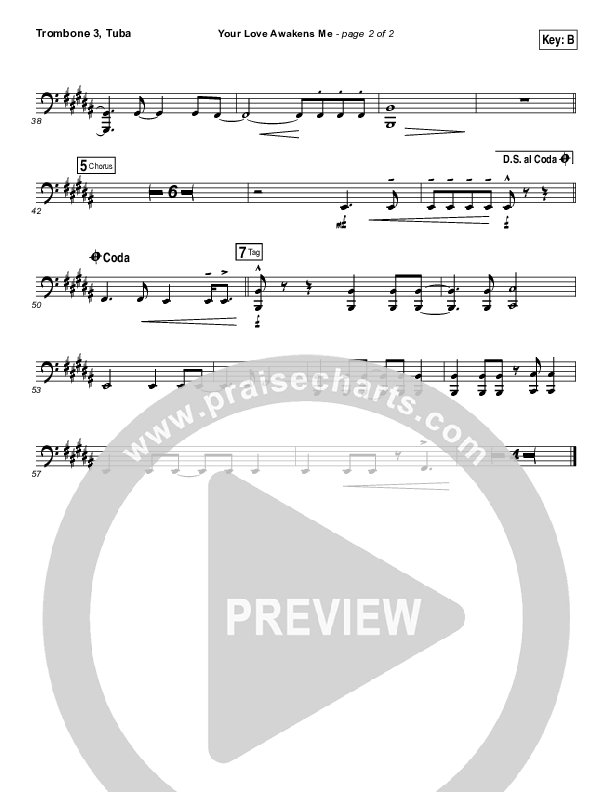 Your Love Awakens Me Trombone 3/Tuba (Phil Wickham)