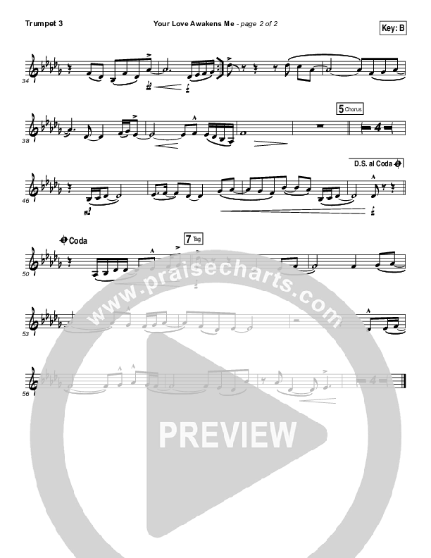 Your Love Awakens Me Trumpet 3 (Phil Wickham)