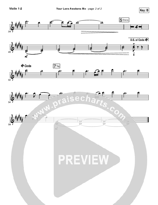 Your Love Awakens Me Violin 1/2 (Phil Wickham)