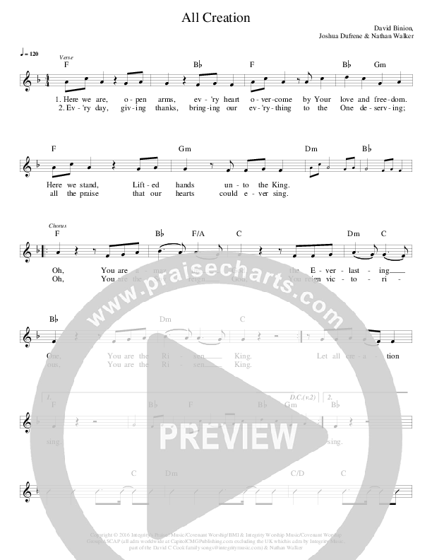 All Creation Lead Sheet (Covenant Worship)