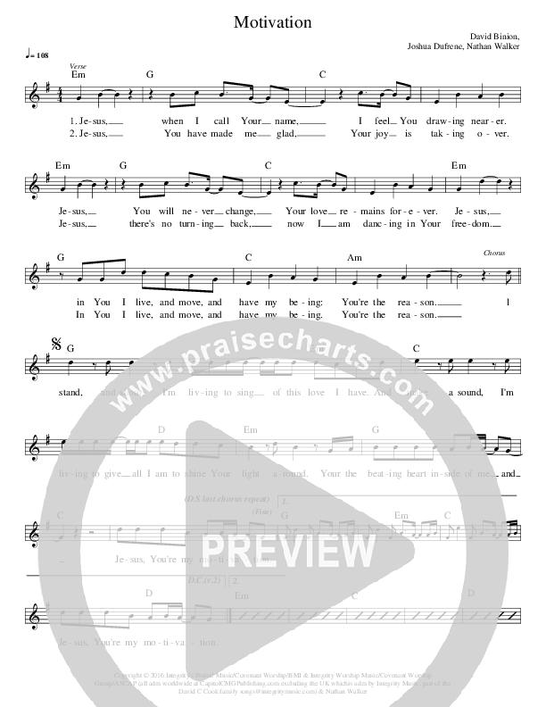Motivation Lead Sheet (Covenant Worship)