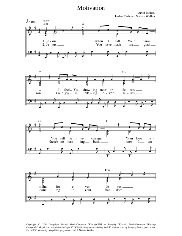 Motivation Piano/Vocal (Covenant Worship)