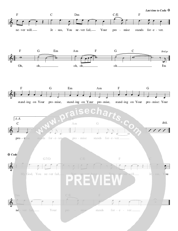 Your Promise Stands Lead Sheet (Covenant Worship)