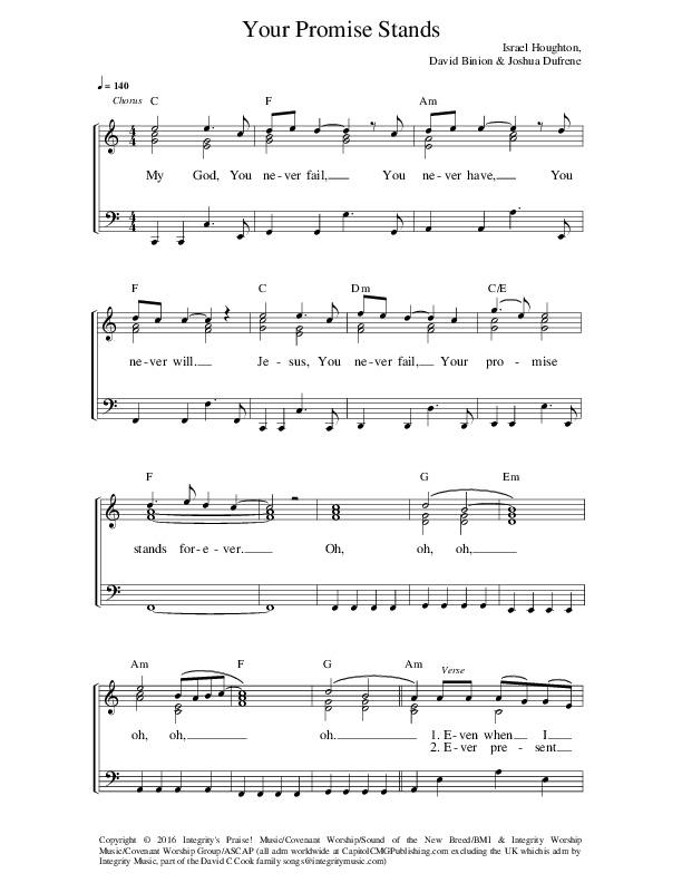 Your Promise Stands Lead Sheet (SAT) (Covenant Worship)