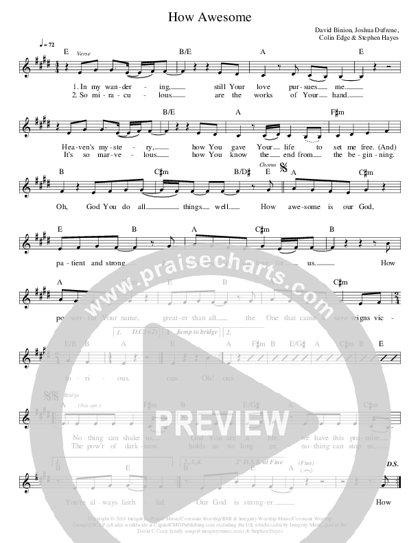 How Awesome Lead Sheet (Covenant Worship)