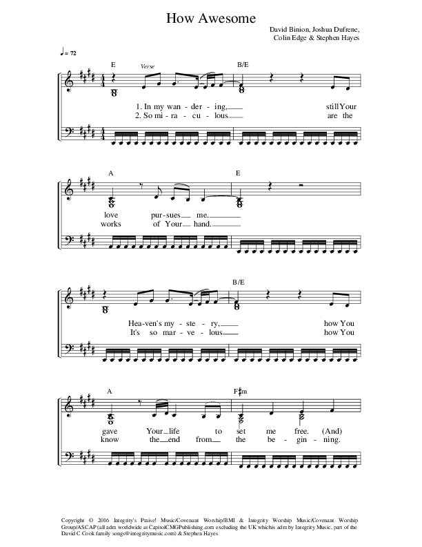 How Awesome Lead Sheet (Covenant Worship)