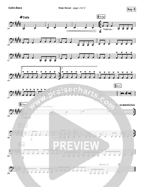 How Great Cello/Bass (Covenant Worship)