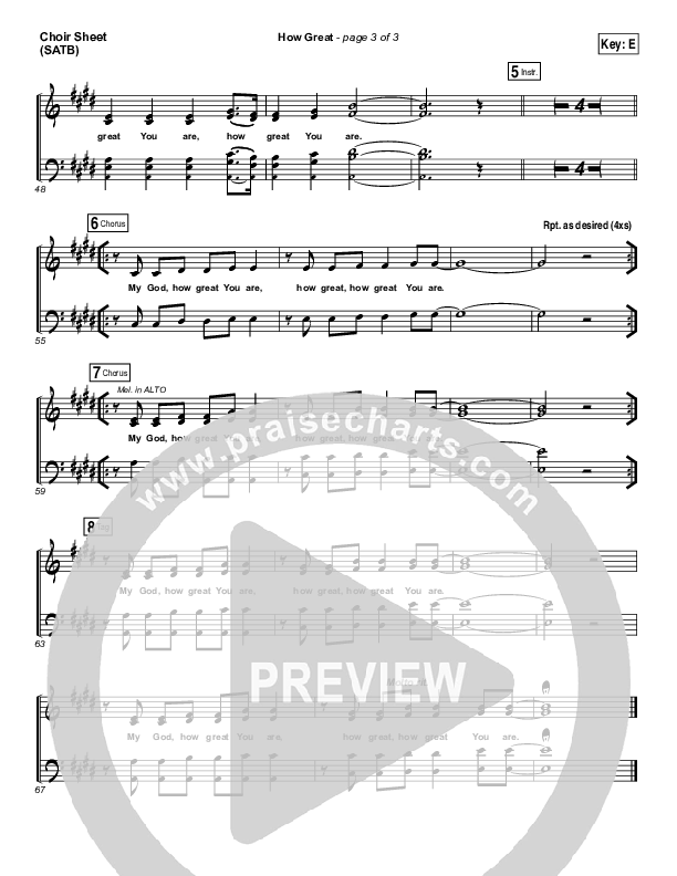 How Great Choir Sheet (SATB) (Covenant Worship)