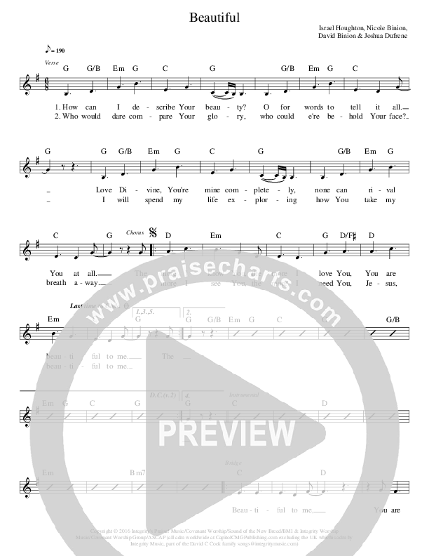 Beautiful Lead Sheet (Covenant Worship)