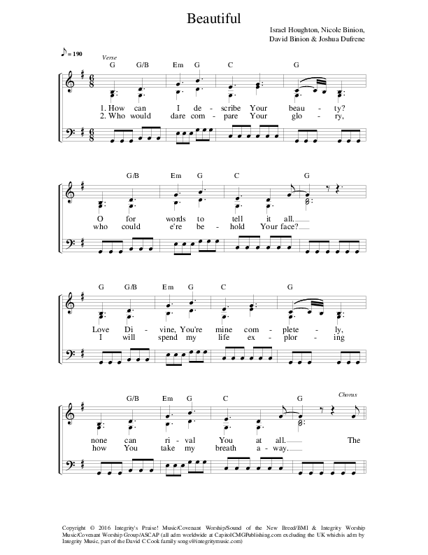 Beautiful Piano/Vocal (Covenant Worship)