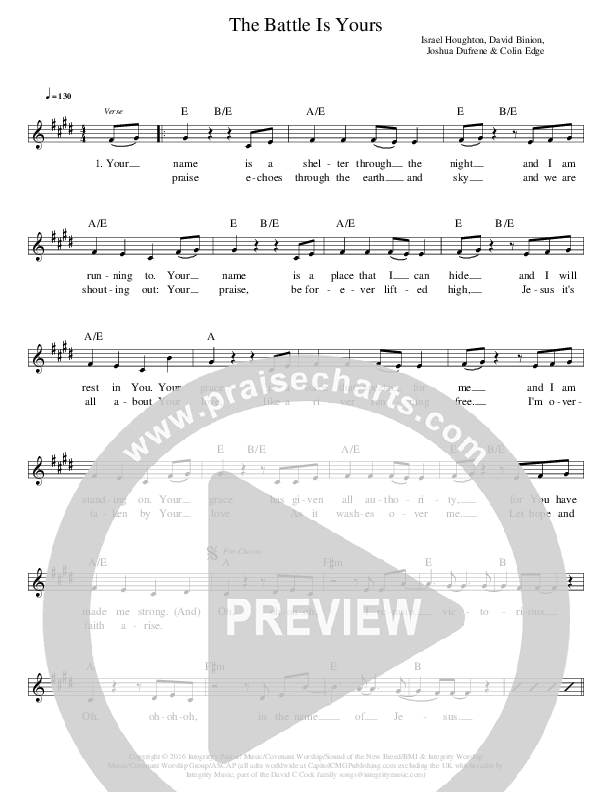 The Battle Is Yours Lead Sheet (Covenant Worship)