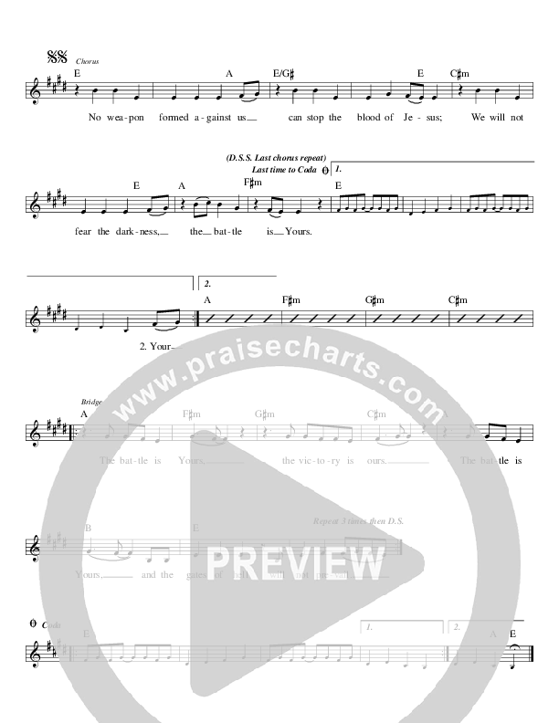 The Battle Is Yours Lead Sheet (Covenant Worship)