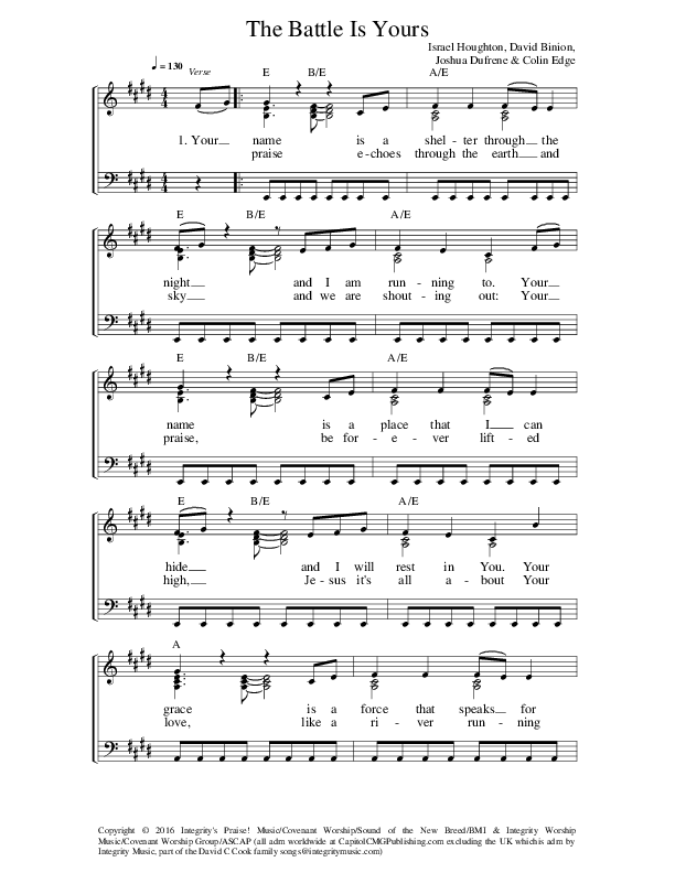 The Battle Is Yours Lead Sheet (Covenant Worship)