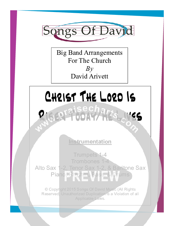 Christ The Lord Is Risen Today/He Lives (Instrumental) Cover Sheet (David Arivett)