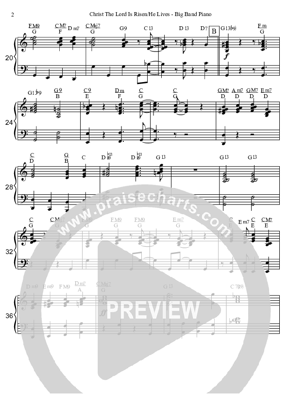 Christ The Lord Is Risen Today/He Lives (Instrumental) Piano Sheet (David Arivett)