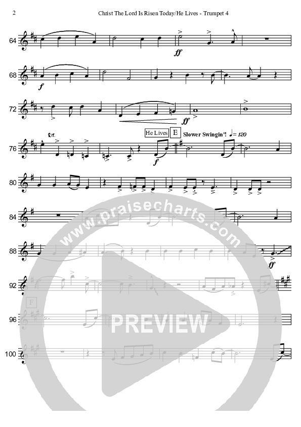 Christ The Lord Is Risen Today/He Lives (Instrumental) Trumpet (David Arivett)