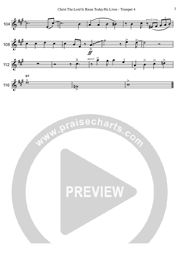 Christ The Lord Is Risen Today/He Lives (Instrumental) Trumpet (David Arivett)