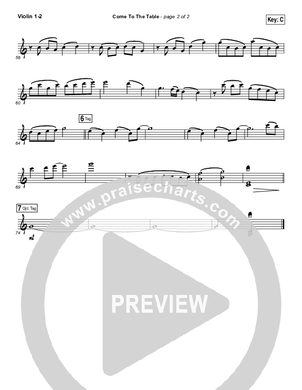 Come To The Table Violin 1/2 (Sidewalk Prophets)