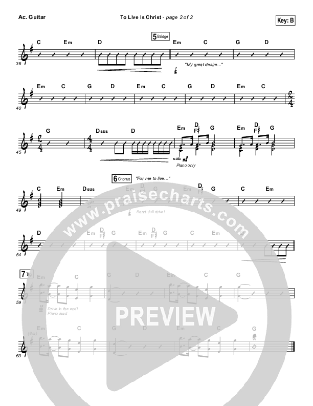 To Live Is Christ Acoustic Guitar (Sidewalk Prophets)