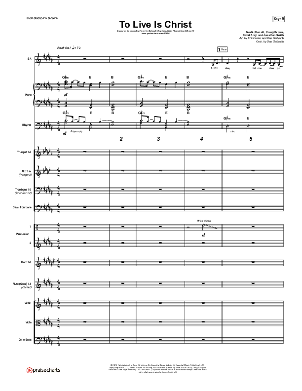 To Live Is Christ Orchestration (Sidewalk Prophets)