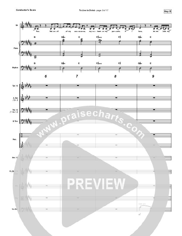 To Live Is Christ Orchestration (Sidewalk Prophets)