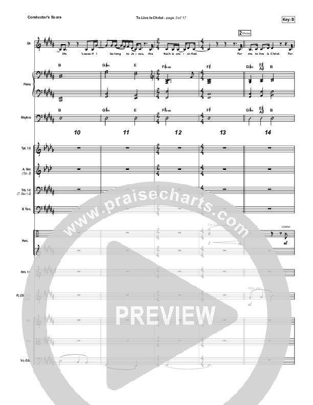 To Live Is Christ Conductor's Score (Sidewalk Prophets)