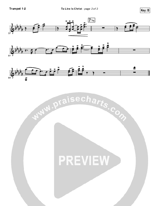 To Live Is Christ Trumpet 1,2 (Sidewalk Prophets)