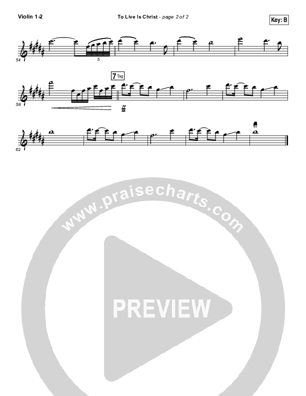 To Live Is Christ Violin 1/2 (Sidewalk Prophets)