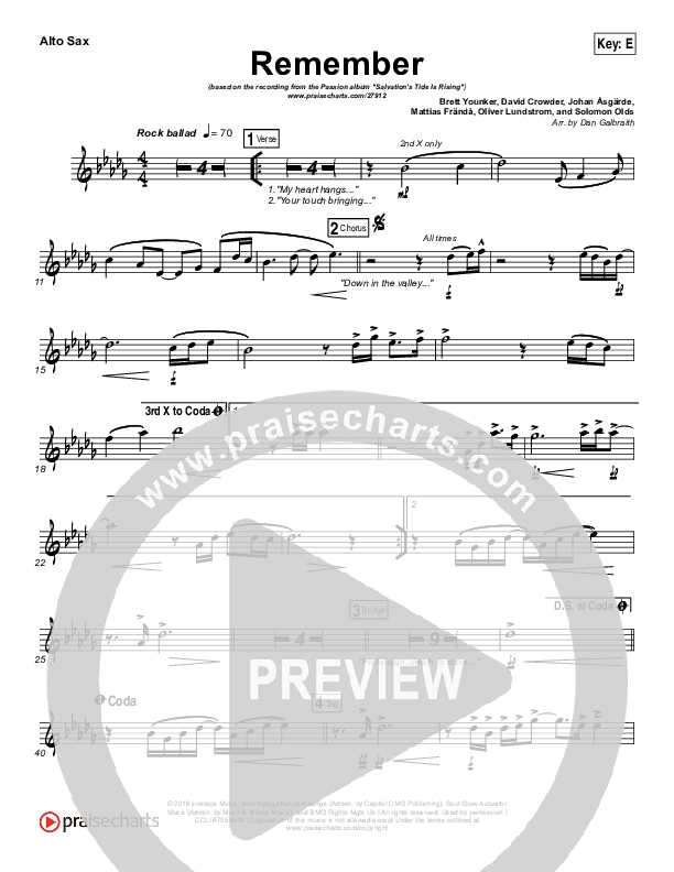 Remember Alto Sax (Brett Younker / Melodie Malone / Passion)