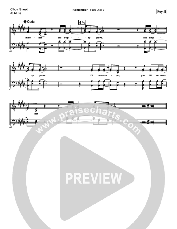Remember Choir Vocals (SATB) (Brett Younker / Melodie Malone / Passion)