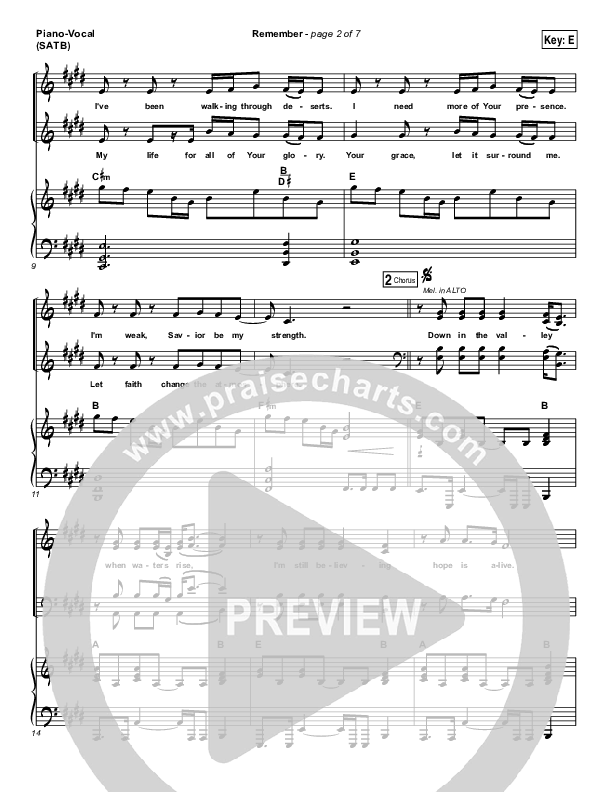 Remember Piano/Vocal (Print Only) (Brett Younker / Melodie Malone / Passion)