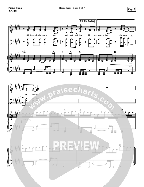 Remember Piano/Vocal (Print Only) (Brett Younker / Melodie Malone / Passion)