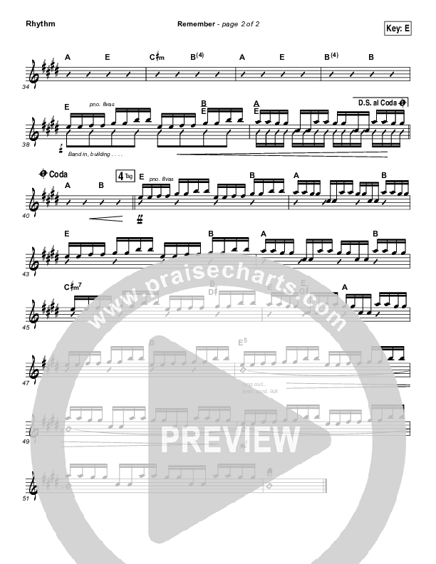 Remember Rhythm Chart (Print Only) (Brett Younker / Melodie Malone / Passion)