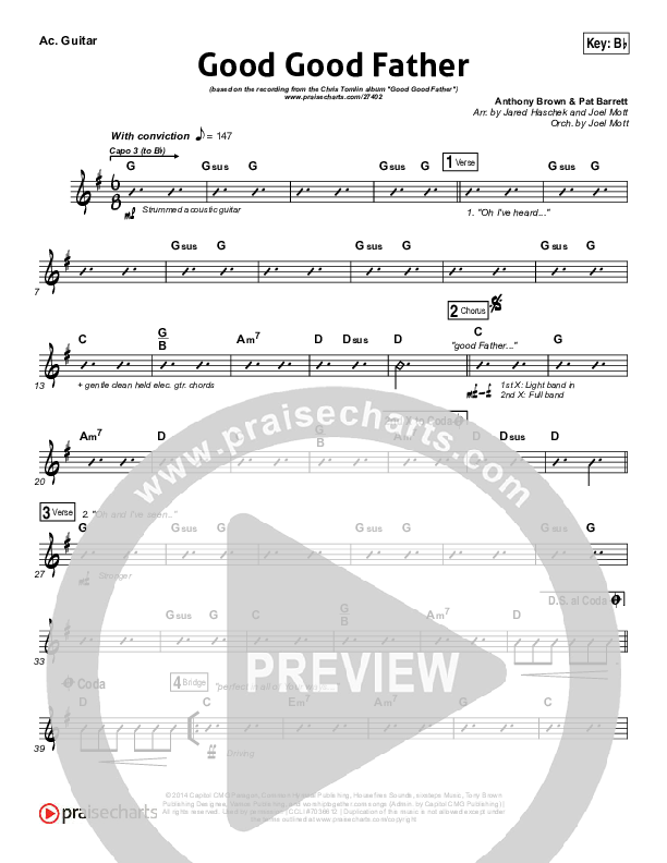 Good Good Father (Choral Anthem SATB) Acoustic Guitar (Housefires / NextGen Worship / Arr. Richard Kingsmore)