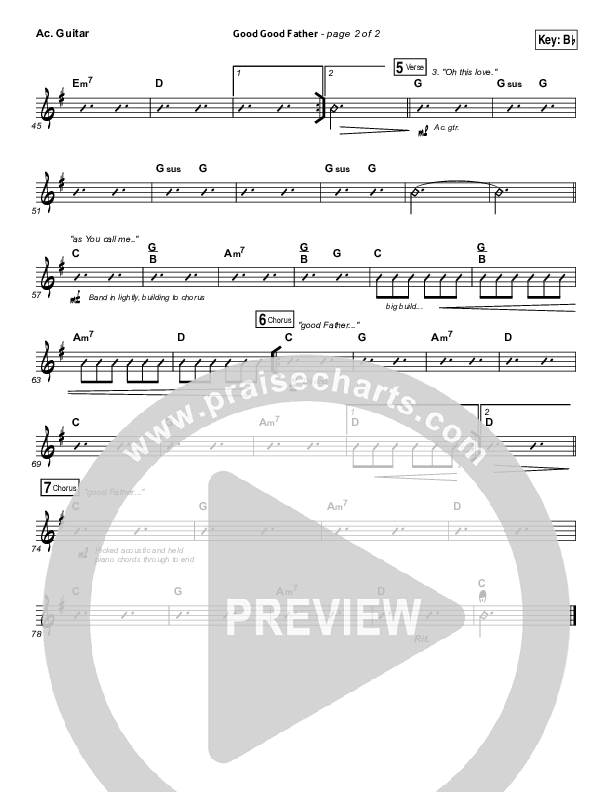 Good Good Father (Choral Anthem SATB) Acoustic Guitar (Housefires / NextGen Worship / Arr. Richard Kingsmore)