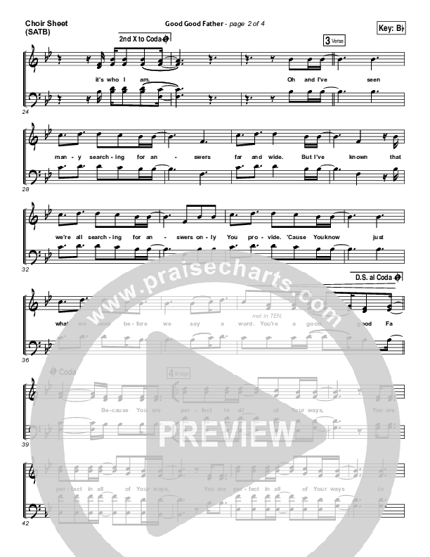 Good Good Father (Choral Anthem SATB) Choir Vocals (SATB) (Housefires / NextGen Worship / Arr. Richard Kingsmore)