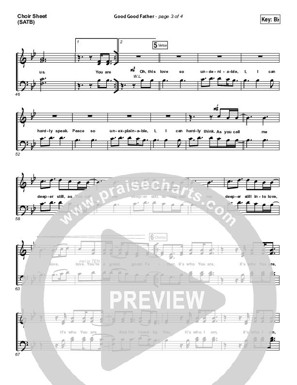 Good Good Father (Choral Anthem SATB) Choir Vocals (SATB) (Housefires / NextGen Worship / Arr. Richard Kingsmore)