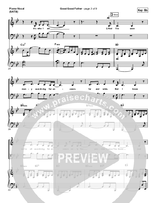 Good Good Father (Choral Anthem SATB) Piano/Choir (SATB) (Housefires / NextGen Worship / Arr. Richard Kingsmore)