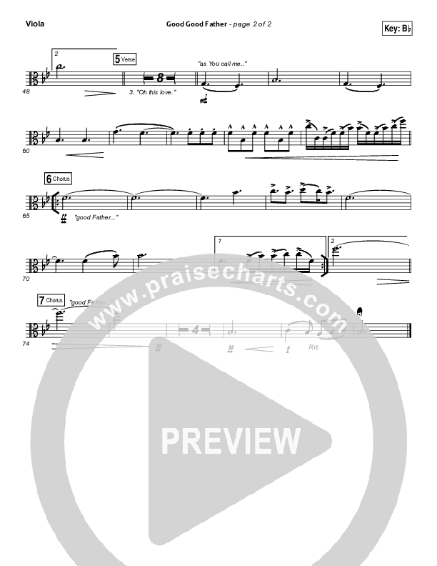 Good Good Father (Choral Anthem SATB) Viola (Housefires / NextGen Worship / Arr. Richard Kingsmore)