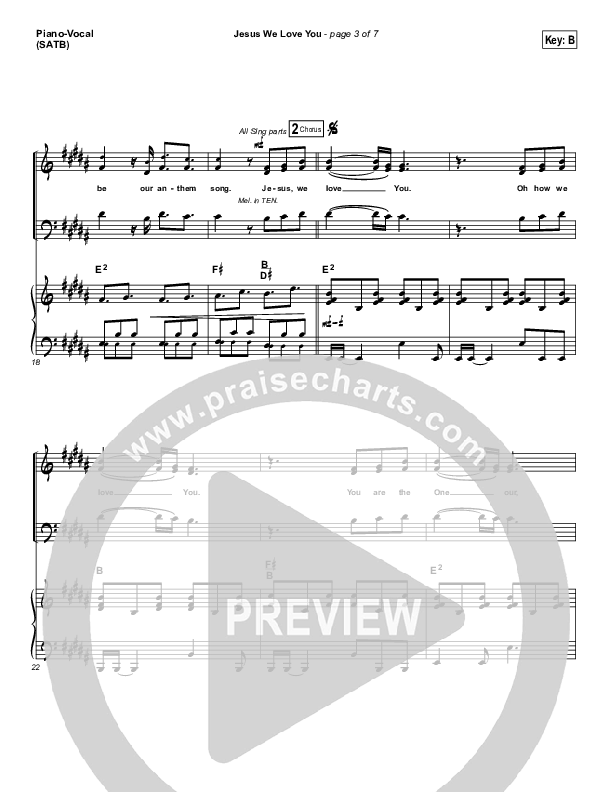 Jesus We Love You (Choral Anthem) Piano/Choir (SATB) (Bethel Music / NextGen Worship / Arr. Richard Kingsmore)