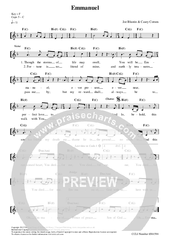 Emmanuel Lead Sheet (Vineyard UK)