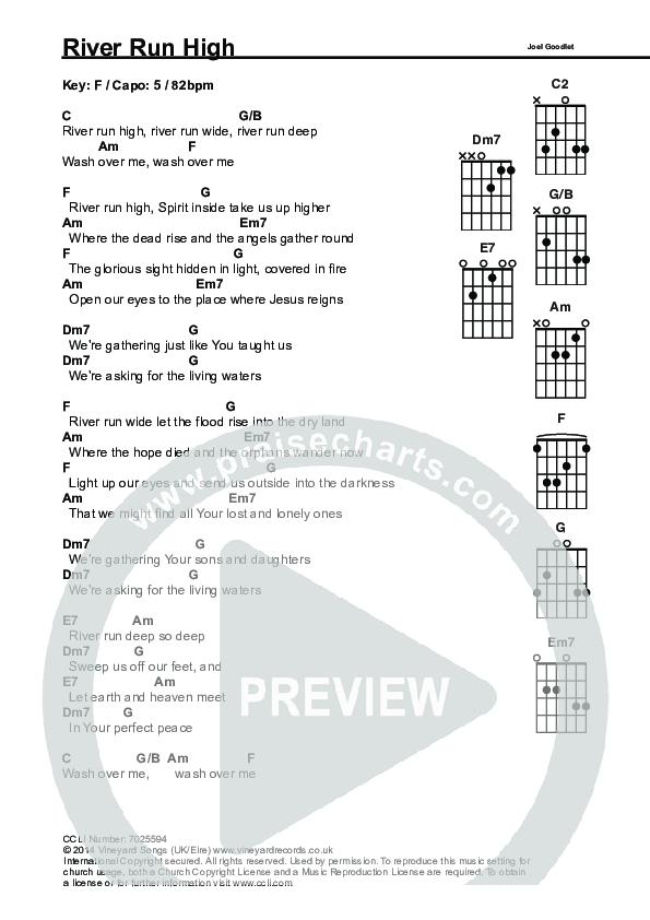 River Run High Chords & Lyrics (Vineyard UK)
