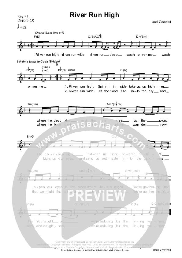 River Run High Lead Sheet (Vineyard UK)