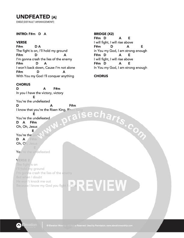 Undefeated Chord Chart (eKidz)