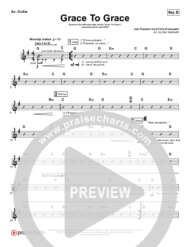 Grace To Grace Acoustic Guitar (Hillsong Worship)