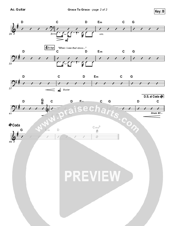 Grace To Grace Acoustic Guitar (Hillsong Worship)