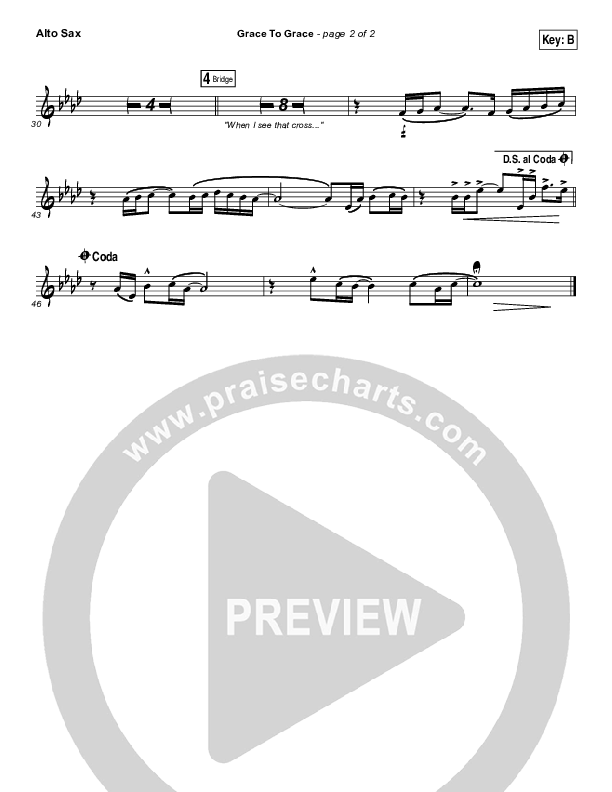 Grace To Grace Alto Sax (Hillsong Worship)