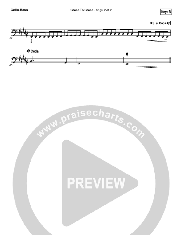 Grace To Grace Cello/Bass (Hillsong Worship)