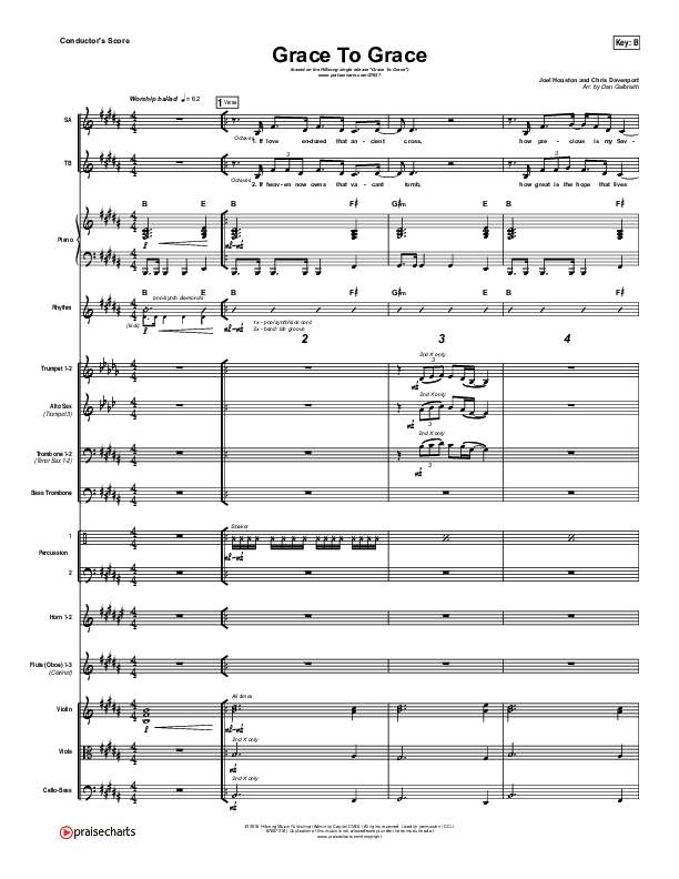 Grace To Grace Conductor's Score (Hillsong Worship)